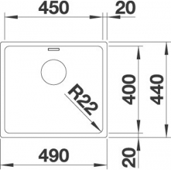 Zlewozmywak Blanco ANDANO 450-U z korkiem automatycznym, z InFino 522 964